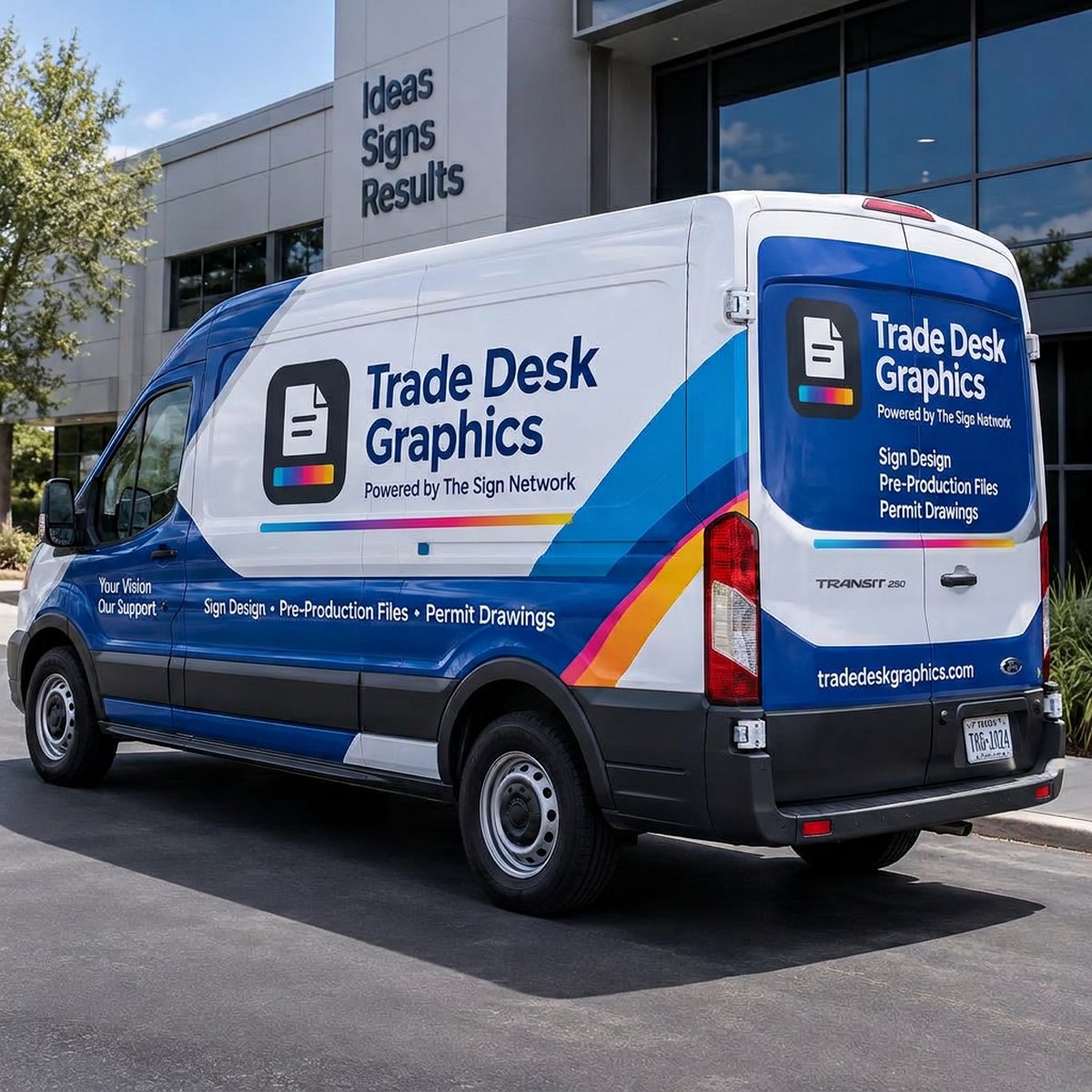 Full vehicle wrap on a cargo van