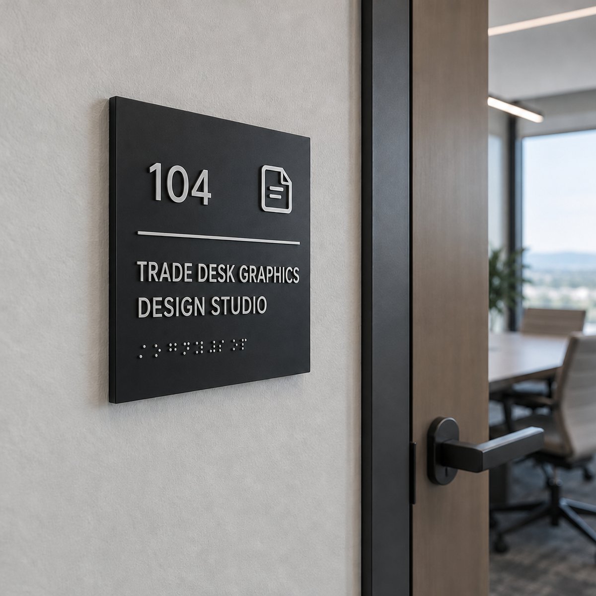 ADA room sign with braille